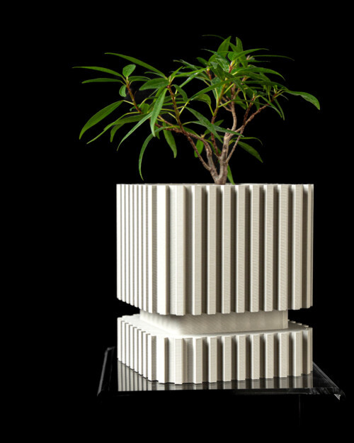 matte white planter